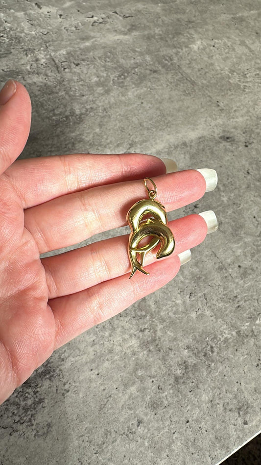 Gold Pendant for Necklace 18k Gold Dolphin Pendant, Gold Pendant Charm, Handmade Jewelry, Solid Gold Pendant, Beach Jewelry, Dolphin Gift