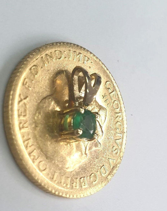 Emerald Green Pendant Gold , 18k Emerald Pendant, May Birthstone, Real Gold, Green Emerald, Natural Emerald Pendant, Gift for her