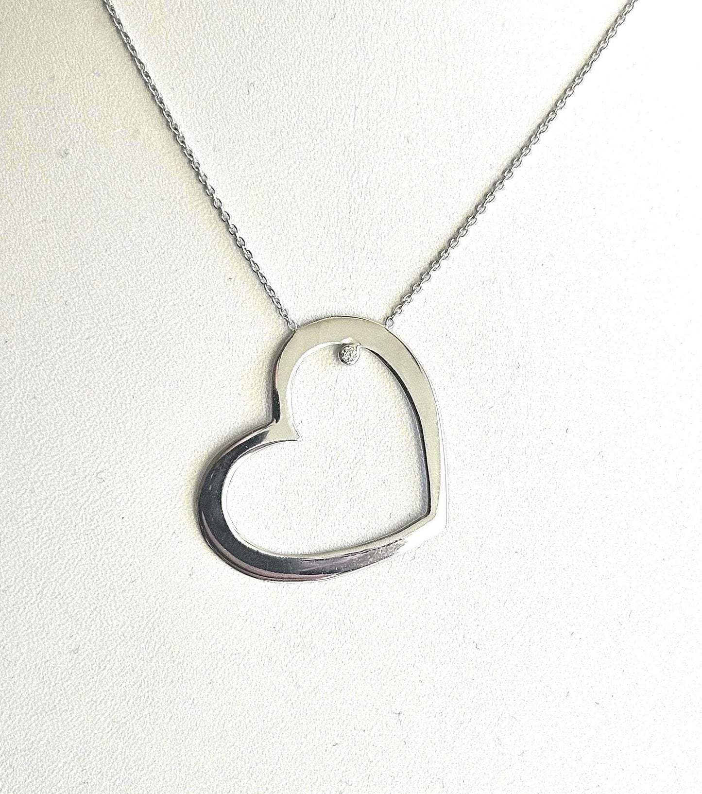 18K Solid Gold Heart Pendant Necklace, Minimalist Layering Jewelry, Gold Pendants Jewelry, White Authentic Real Solid 18k Gold, Gift for her