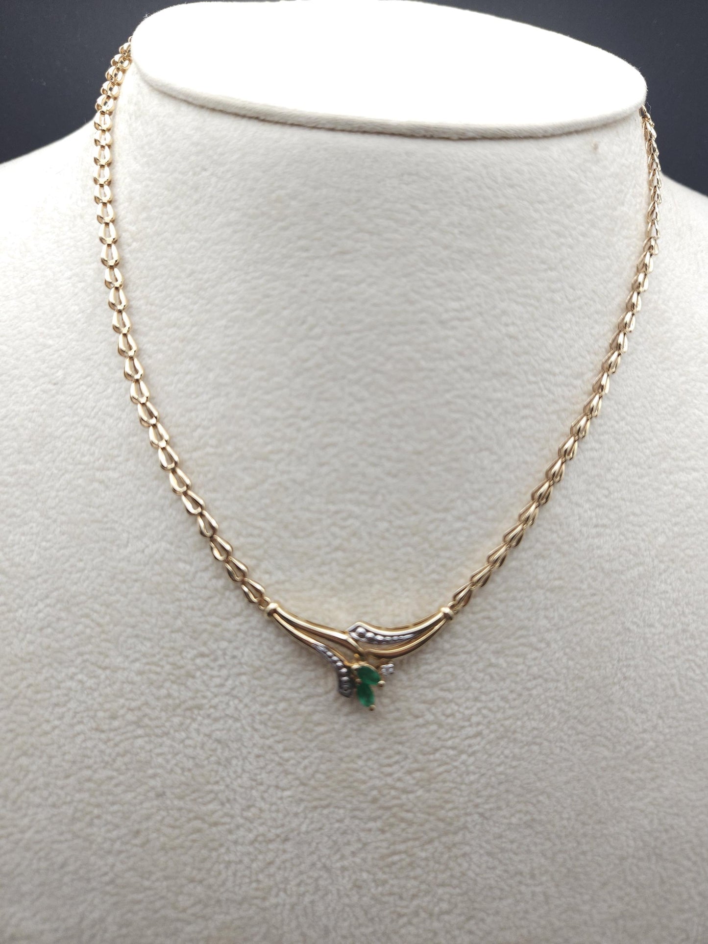 14K Gold Necklace Real Emerald,Solid Gold Natural Emerald Pendant, Emerald stone, Real Gold, Genuine stones, Necklace, May Birthstone Gift